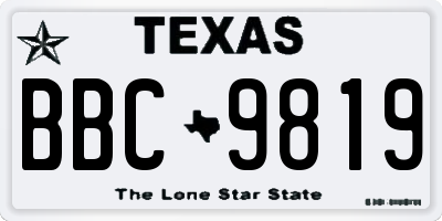 TX license plate BBC9819