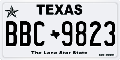 TX license plate BBC9823