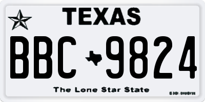 TX license plate BBC9824