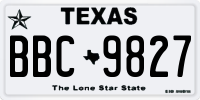 TX license plate BBC9827