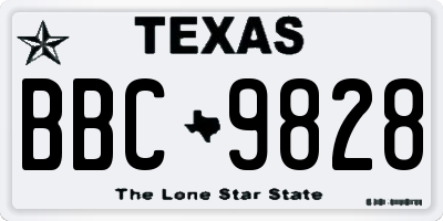 TX license plate BBC9828