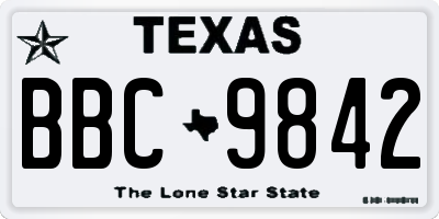 TX license plate BBC9842