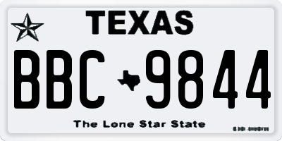 TX license plate BBC9844