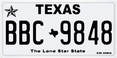 TX license plate BBC9848