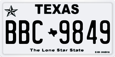 TX license plate BBC9849