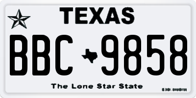 TX license plate BBC9858
