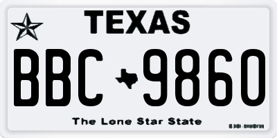 TX license plate BBC9860