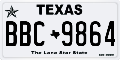 TX license plate BBC9864
