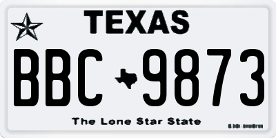 TX license plate BBC9873