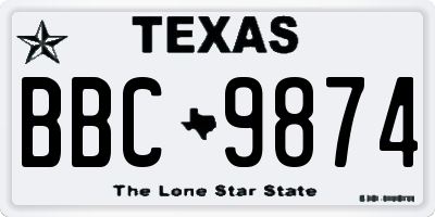 TX license plate BBC9874