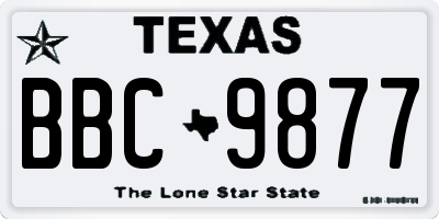 TX license plate BBC9877