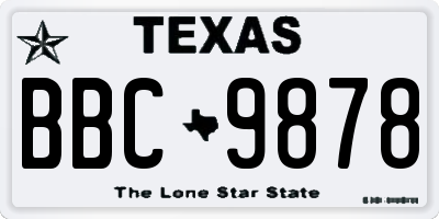 TX license plate BBC9878
