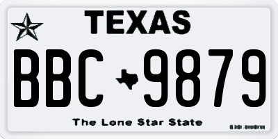 TX license plate BBC9879