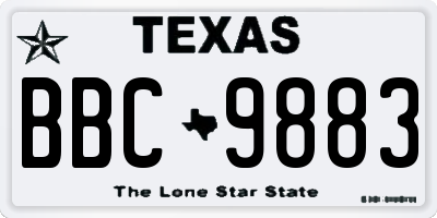 TX license plate BBC9883
