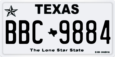 TX license plate BBC9884