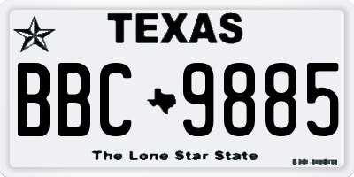 TX license plate BBC9885