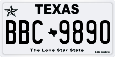 TX license plate BBC9890