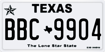 TX license plate BBC9904