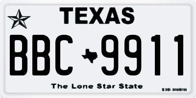 TX license plate BBC9911