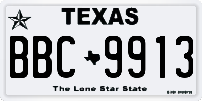 TX license plate BBC9913