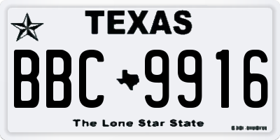 TX license plate BBC9916