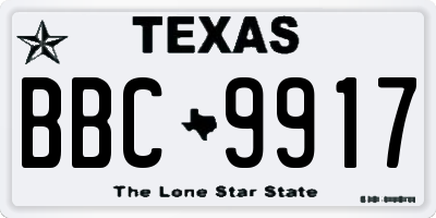 TX license plate BBC9917