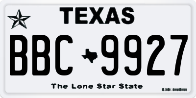 TX license plate BBC9927