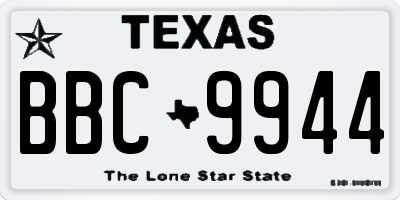 TX license plate BBC9944