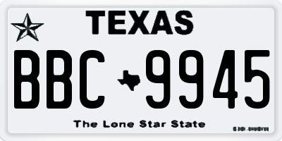 TX license plate BBC9945