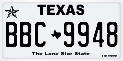 TX license plate BBC9948