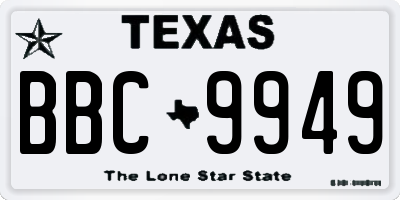 TX license plate BBC9949