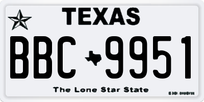 TX license plate BBC9951