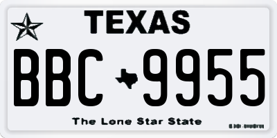 TX license plate BBC9955