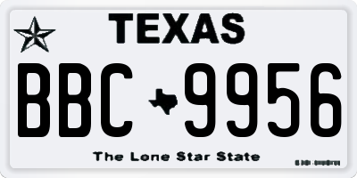 TX license plate BBC9956