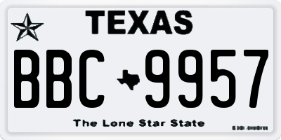 TX license plate BBC9957