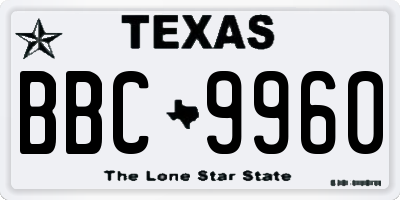 TX license plate BBC9960