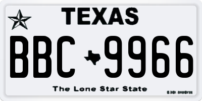 TX license plate BBC9966