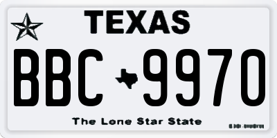 TX license plate BBC9970