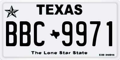 TX license plate BBC9971