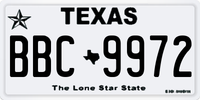 TX license plate BBC9972