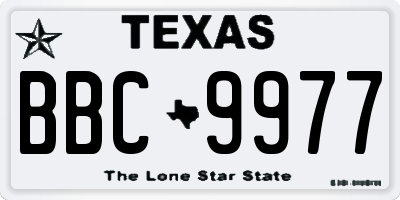 TX license plate BBC9977