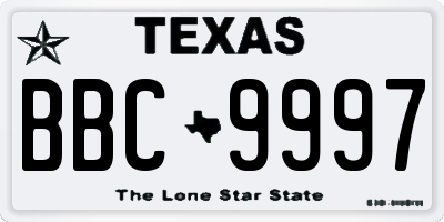 TX license plate BBC9997