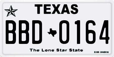 TX license plate BBD0164