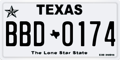 TX license plate BBD0174