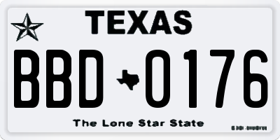 TX license plate BBD0176