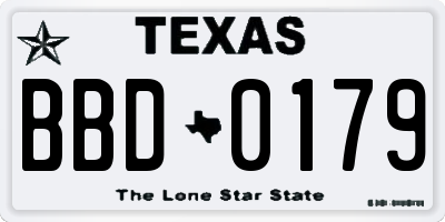 TX license plate BBD0179