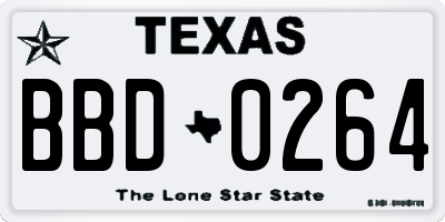 TX license plate BBD0264