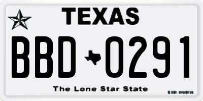 TX license plate BBD0291