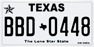 TX license plate BBD0448