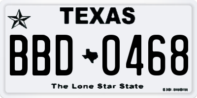 TX license plate BBD0468